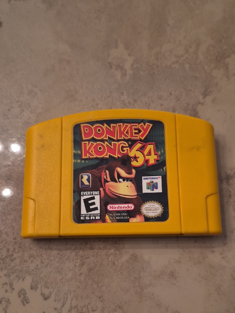 Nintendo Donkey Kong 64 Yellow Game Cartridge